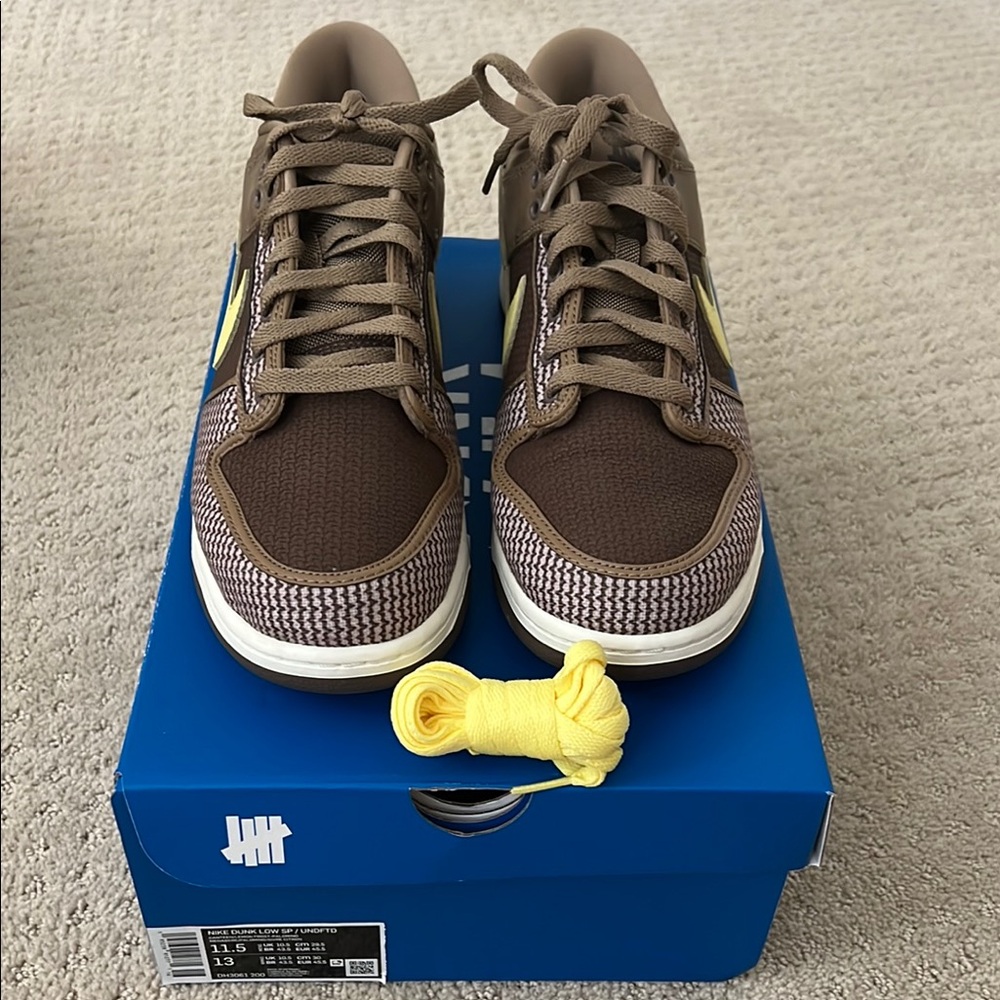 Undefeated Brown and Yellow Sneakers Low-Top Canvas